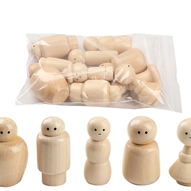 Набор незавершенных деревянных кукол, деревянные пустые колышки, для детского творчества поделки с игрушками