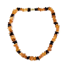 Colliers de perles en ambre naturel, avec fermoirs en laiton