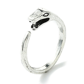 Snake Alloy Open Cuff Rings, Lead Free & Cadmium Free