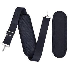 2Pcs 2 Styles Polyester Bag Strap, with Swivel Clasps, for Bag Straps Replacement Accessories, Flat