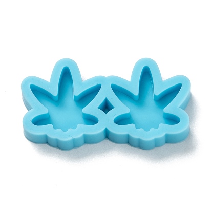 Moules en silicone pendentif bricolage, pour confection de boucles d'oreilles, moules de résine, pour la résine UV, fabrication de bijoux en résine époxy, feuille d'érable
