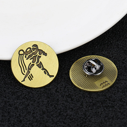 Zinc Alloy Constellations Badge for Men Women, Antique Bronze