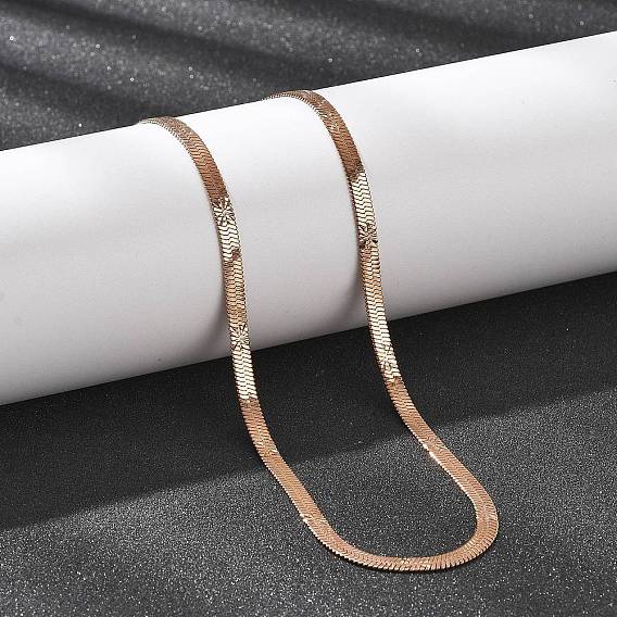 4мм 304 ожерелья из нержавеющей стали с цветочным узором в виде елочки для женщин