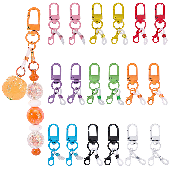 Alloy Swivel Clasps Lanyard Snap Hook, for Lanyard Key Rings Crafting Supplies, with Silicone Eye Glass Holders