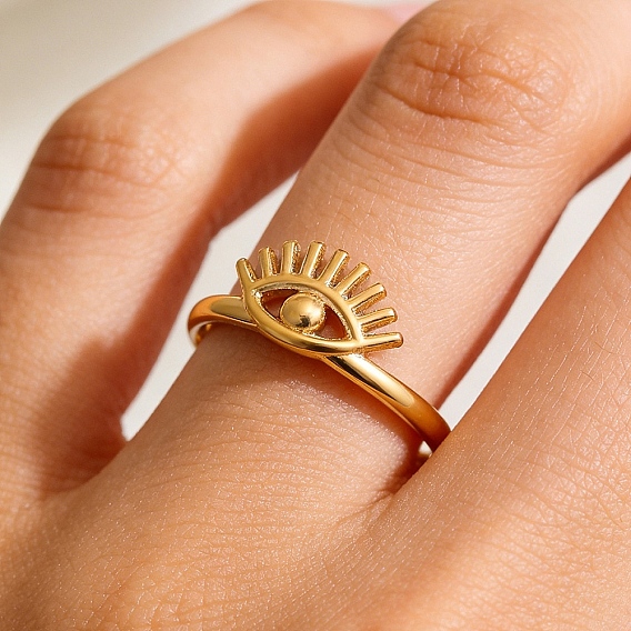 304 открытые манжеты из нержавеющей стали для женщин, злые глаза