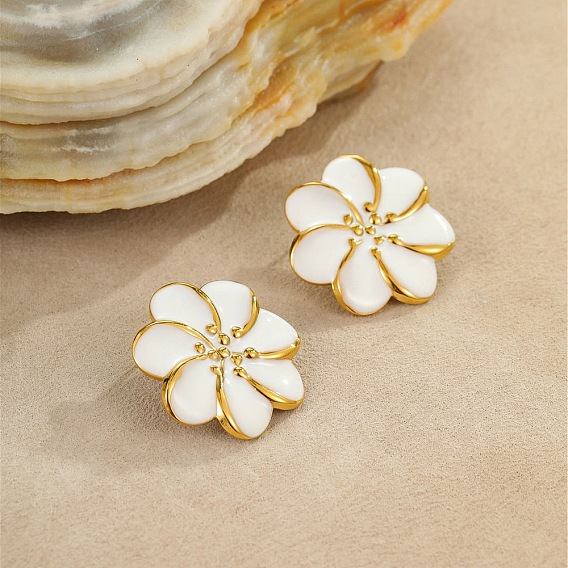 304 серьги из нержавеющей стали, с эмалью, без кадмия, без никеля и без свинца, ионное покрытие (ip)