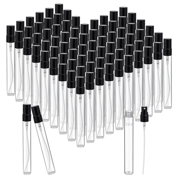 50шт. пустые стеклянные флаконы-распылители, с алюминиевой крышкой