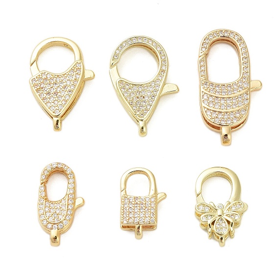 Латунный микро pave прозрачный кубический цирконий лобстер