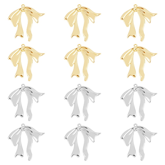 24шт 2 цвета подвески из сплава с покрытием стойки, бантом прелести