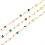 Ручной цепи эмаль бисера, с медными находками и шпулей, пайки, долговечный, сердце, красочный