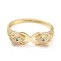 Cubic Zirconia Double Leopard and Infinity Hinged Bangle, Brass Jewelry for Women, Cadmium Free & Lead Free