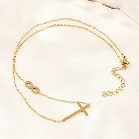 Религия 304 цепочки из нержавеющей стали с крестом-бесконечностью, ионное покрытие (ip), долговечный