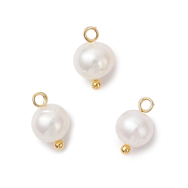 Круглые подвески из натурального культивированного пресноводного жемчуга, с 304 петлями из нержавеющей стали, кремово-белые