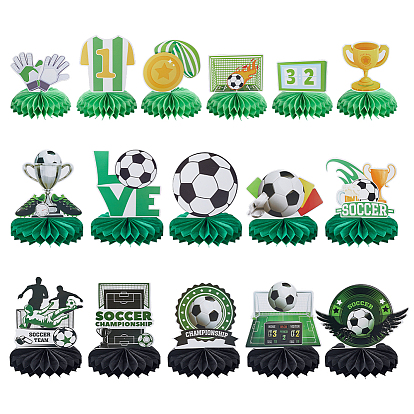 2Bags 2 Styles Sports Paper Football Display Decorations, for Home Office Decoration, Mixed Shapes