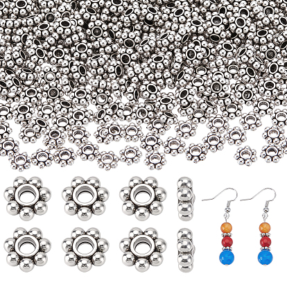 600шт. тибетские бусины из сплава в форме ромашки, разделительные бусины, без кадмия и без свинца, гранулированные бусины