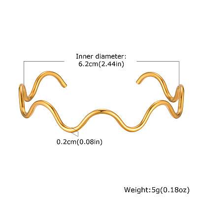 Волнообразные 304 браслеты-манжеты из нержавеющей стали