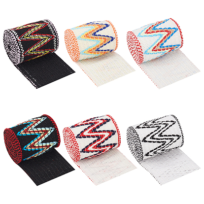 6 сумки 6 цвета 1 ярдовые плоские хлопковые ленты в этническом стиле с волнистым узором, аксессуары для одежды