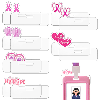 24 шт. прямоугольные прозрачные акриловые держатели для значков с лентой для повышения осведомленности, держатель карты