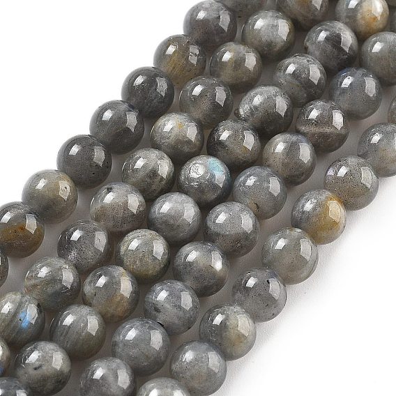 Natural Labradorite Beads Strands, Grade AB+, Round