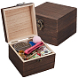 Sewing & Knitting Tools Kits, including Sewing Needle Devices, Button, Needle box, Safety Pin, Scissor, Ruler, Sewing Thimble Finger Protector, Pin, Treard, Pom Pom Ball, Wood Box
