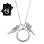 Alloy Wing Parrot Locket Pendant 304 Stainless Steel Cable Chain Necklaces for Women