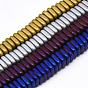 Electroplate Non-magnetic Synthetic Hematite Beads Strands, Matte Style, Square Heishi Beads