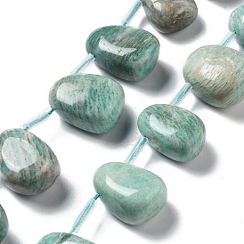 Natural Amazonite Beads Strands, Teardrop, Top Drilled