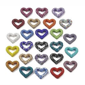 Бусины из полимерной глины в форме сердца со стразами, Фокальные бусины для самодельного брелока для телефона, принадлежности для изготовления ручек и ювелирных изделий