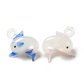 Handmade Lampwork Pendants, Dolphin Charms