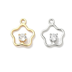 Латунные микро проложить кубического циркония цветок прелести, без никеля 