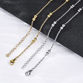 304 ожерелья из двойной круглой веревочной цепи из нержавеющей стали