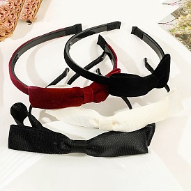 Bowknot Ribbon Hair Bands for Women, with Plastic Findings