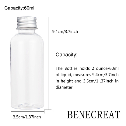 Пластиковая бутылка для образцов Benecreat с алюминиевой крышкой для лосьона, геля для душа, очищающего водное масло