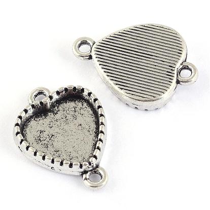 Configuración de enlace de aleación de cabujón de estilo tibetano, sin plomo y cadmio, corazón