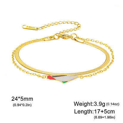 Карта Израиля 304 Многорядные браслеты из нержавеющей стали с эмалью, браслеты для женщин