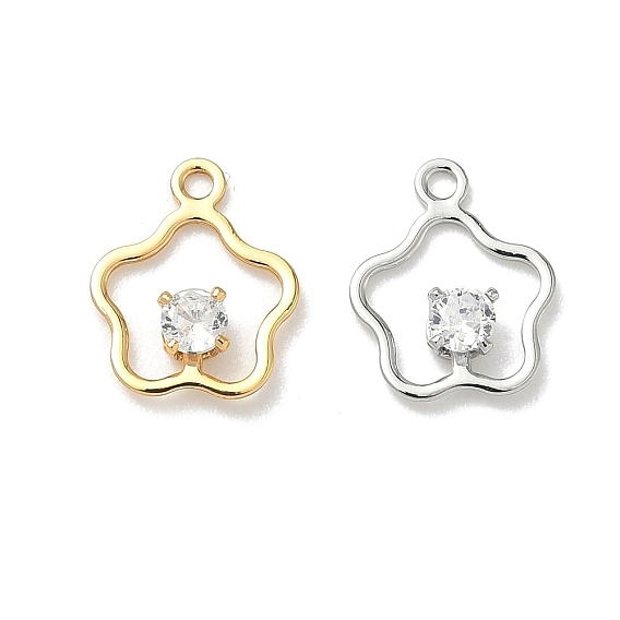 Латунные микро проложить кубического циркония цветок прелести, без никеля 