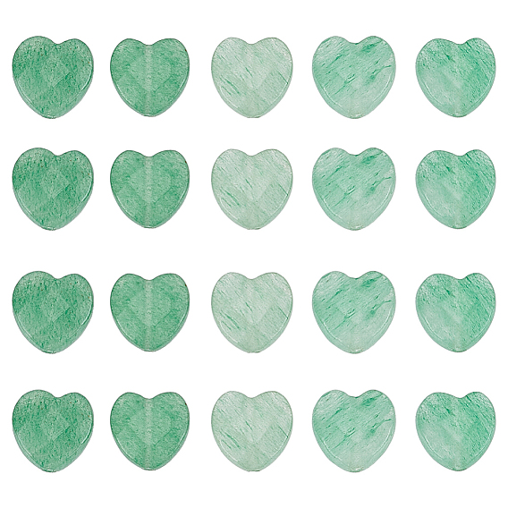 Naturelles aventurine verte brins de perles, facette, cœur