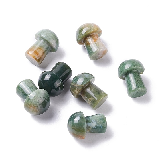 Natural Indian Agate GuaSha Stone, Gua Sha Scraping Massage Tool, for SPA Relaxing Meditation Massage, Undyed, Mushroom Shaped