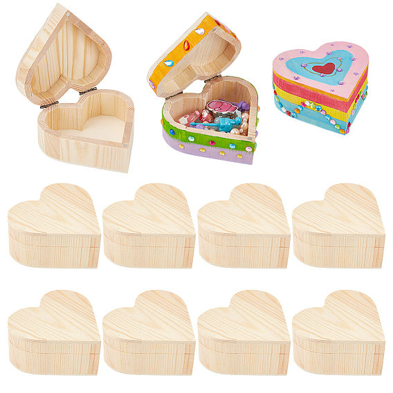 Деревянные упаковочные ящики с откидной крышкой, сердце