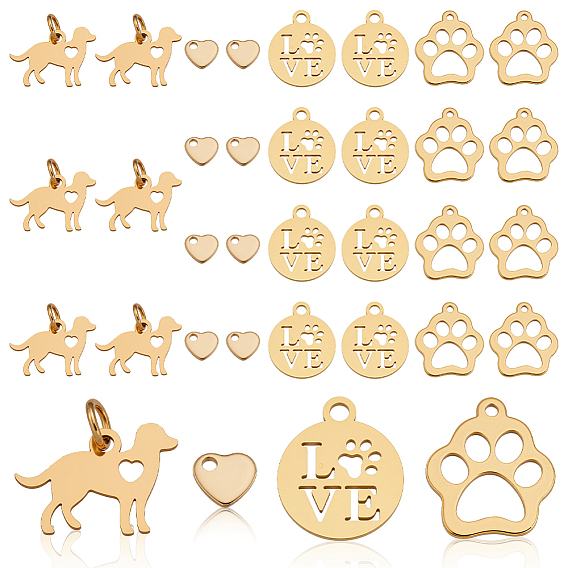 Ahademaker 44 шт. 4 стили 201/304 подвески из нержавеющей стали, лазерная резка, ручная полировка