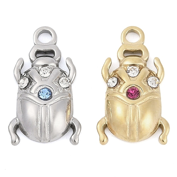 304 из нержавеющей стали горный хрусталь подвески, жук очарование