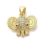 Латунные подвески, слон, с микро проложить кубического циркония, долговечный, без кадмия и без свинца, стойки покрытие