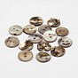 2-Hole Flat Round Natural Black Shell Buttons