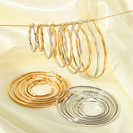 Стильные 304 большие серьги-кольца из нержавеющей стали