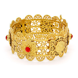 Женские браслеты из цинкового сплава со стразами в цветочном стиле в ближневосточном стиле