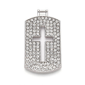 Подвески из сплава и страза, прямоугольник и крест, без кадмия и без свинца