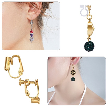 DIY Clip-on Earring Making Finding Kits, Including Resin & Brass Clip-on Earring Findings, Plastic Pads