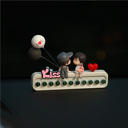 Resin Lovers with Word Kiss Car Display Decorations, Car Home Office Ornaments