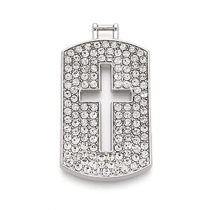 Подвески из сплава и страза, прямоугольник и крест, без кадмия и без свинца