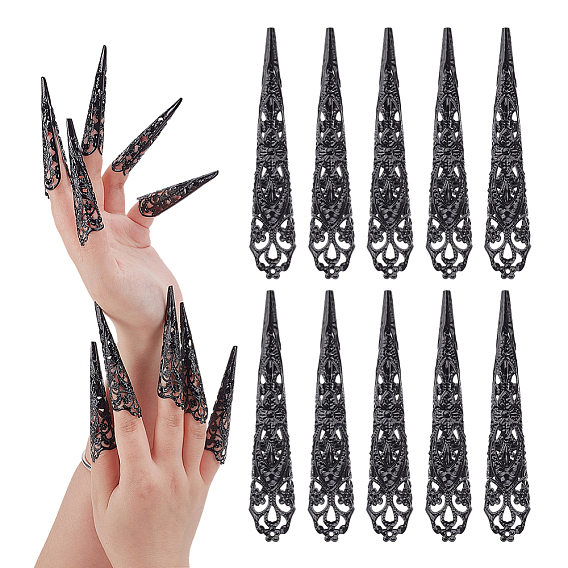 20шт. железные насадки для ногтей, накладной гвоздь, Кольца-коготь для костюмов косплея на Хэллоуин